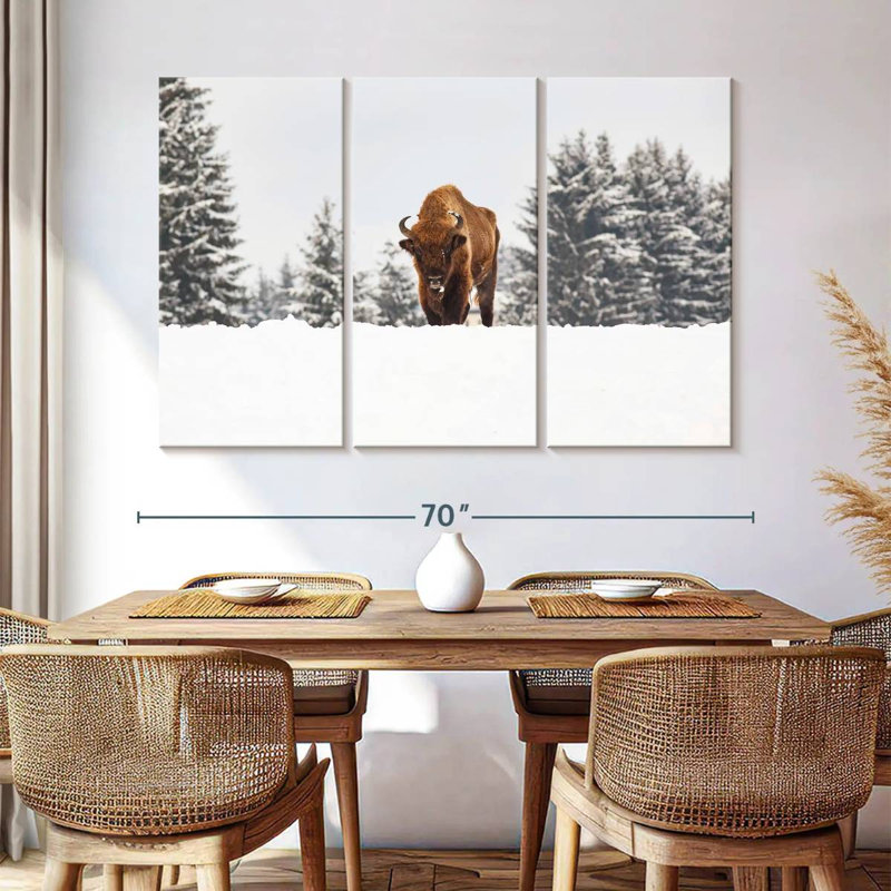 Brampt Bison At Winter Fields, 20" H x 33" W