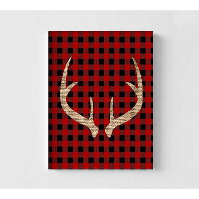 «Farmhouse Christmas 7 V2» par Kimberly Allen, impression d'affiche de renne de Noël, décoration murale rustique en noir et rouge, art de petite cabane, idée de cadeau de Noël