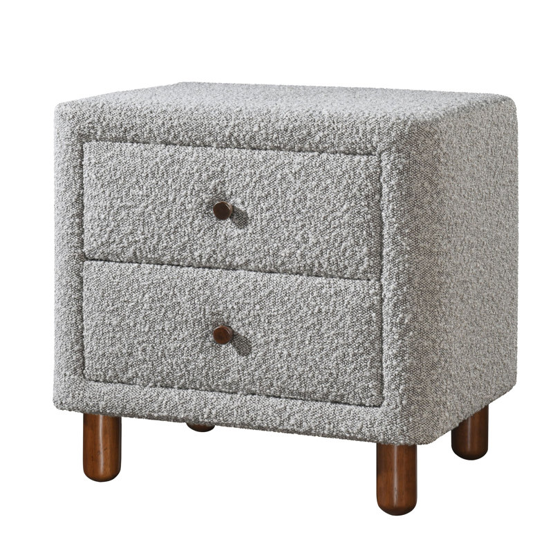 Table de chevet 2 tiroirs Grey Boucle
