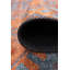 Tapis décoratif à motif géométrique orange et bleu-1986708605