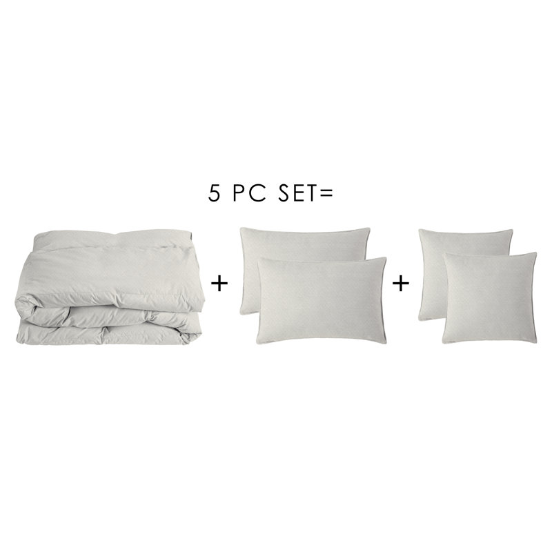 Ensemble de housse de couette Gosfield, Housse de couette grand, 2 taies décoratives et 2, Vanille