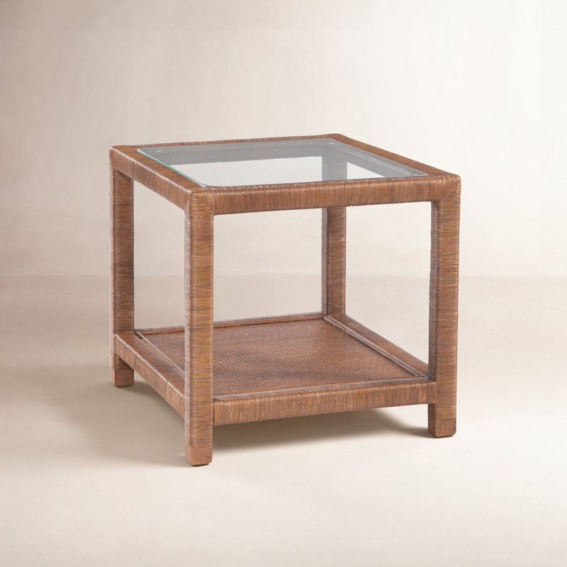 Pine Isle Glass End Table, Havana