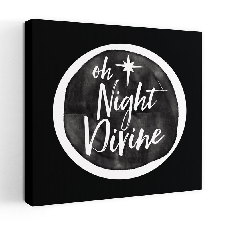 «Oh Night Divine», art typographique contemporain des Fêtes, H 32 po x l 32 po