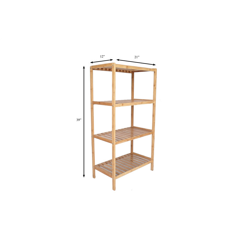 Fulford Solid Wood Etagere Bookcase, (3 Shelves) 39" H x 21" W x 12" D