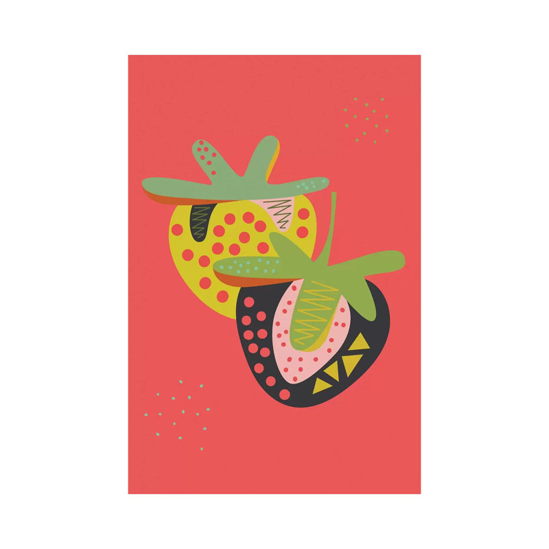 Strawberries by Flatowl - Wrapped Canvas Print, 66.04 cm H x 45.72 cm W x 3.175 cm D