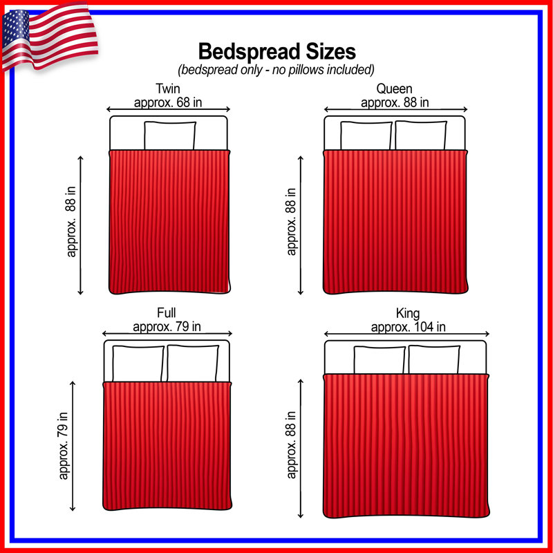Red Vertical Stripes Bedding Stripes Bedspread Pattern, King
