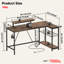 Baford L-Shaped Computer Desk with Power Outlet, Gaming Table with Monitor Stand and Shelves-464828178-468195737