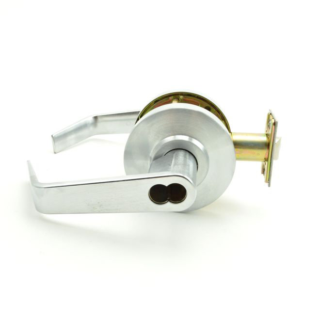 C2000CLRMR626SFIC Classroom Grade 2 Regular Lever Non Clutching Cylindrical Lock With Small Format IC Prep; 2-3/4" Backset; And ANSI Strike Satin Chrome Finish