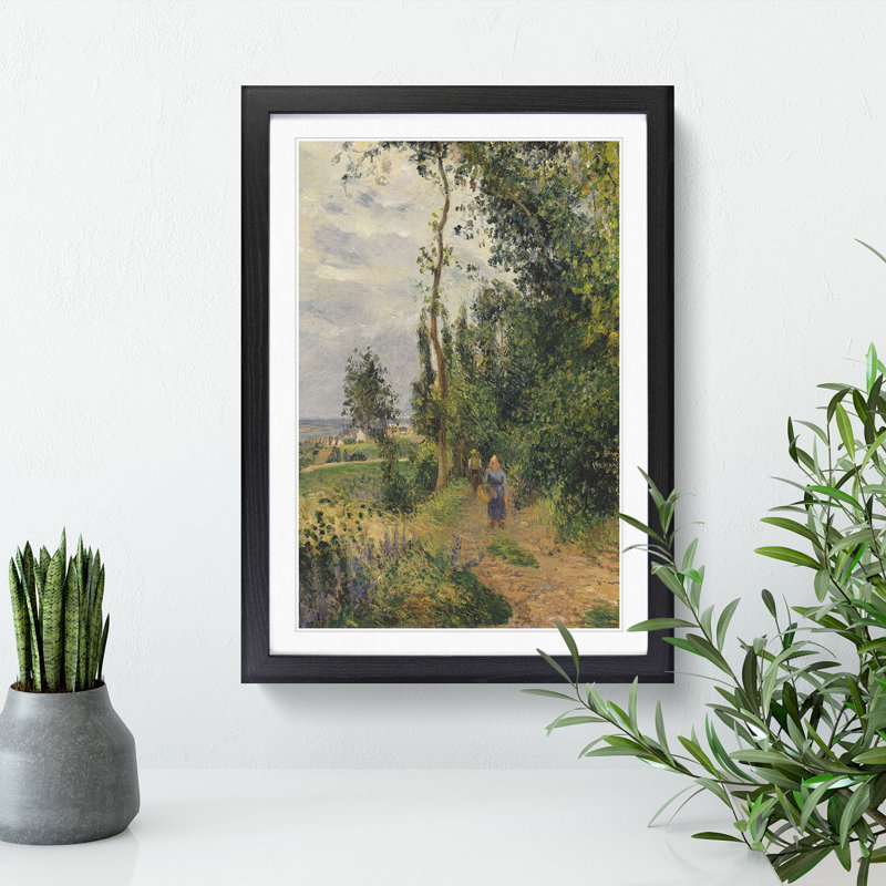 Landscape in Pontoise by Camille Pissarro - Picture Frame Painting, Black Framed, 65cm H x 48cm W x 2cm D