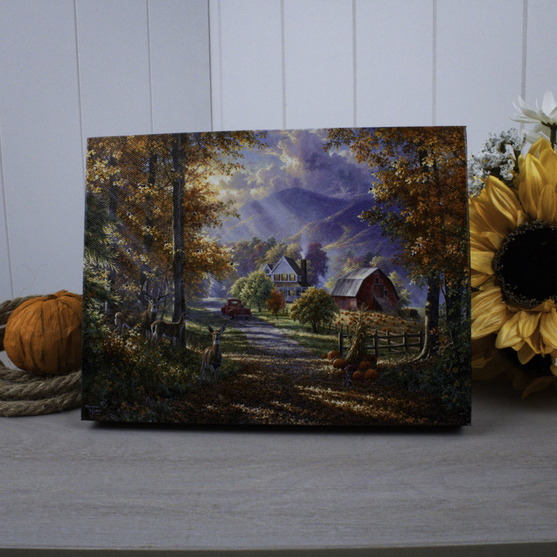 Fall Memories 8x6 Lighted Tabletop Canvas