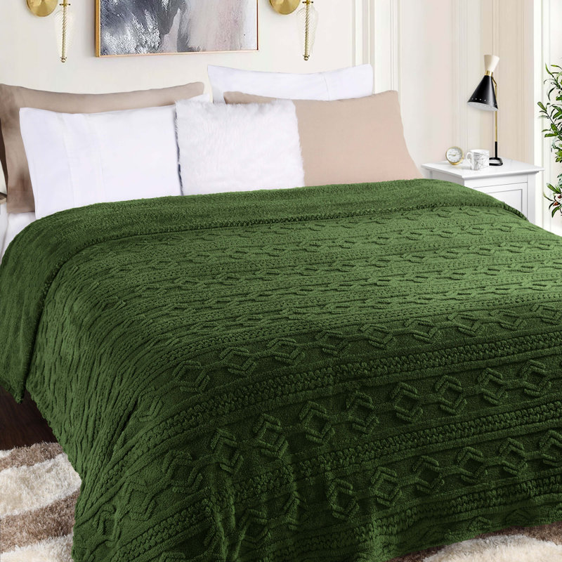Literie moelleuse Boho, Vert, Très grand lit