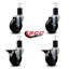 Ensemble de roulettes extensibles en caoutchouc souple 2 roues SCC PLB 4 po x 1-3 / 4 po