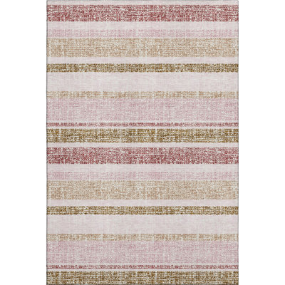 Premium Machine Washable Mayfield AMF2122 Striped Rug