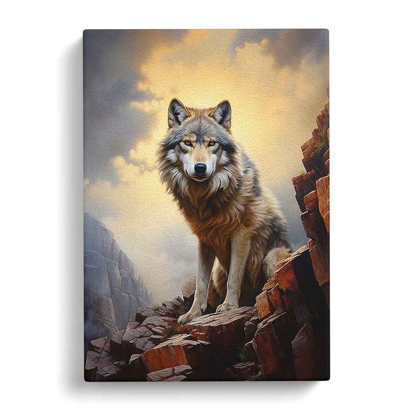 Wolf Hard Edge Painting No.2 - Wrapped Canvas, 50cm H x 35cm W x 3cm D