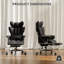 Ergonomic Reclining Swivel Office Chair, Faux Leather Adjustable Desk Chair with Footrest for Home Office-119965247