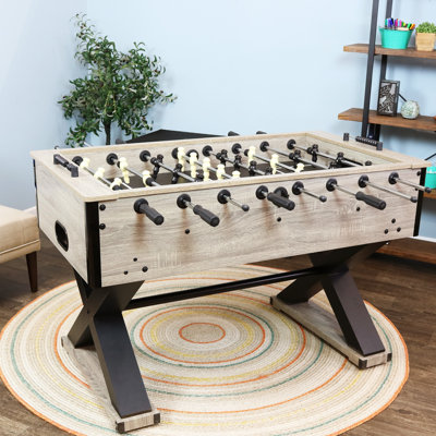 Cathleen Arlmont & Co.  2-Player Indoor Foosball Table with Gray Distressed Wood Look
