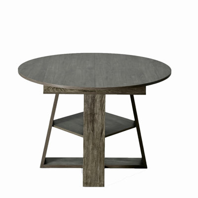 Extendable Round Dining Table For 4-8,Modern Kitchen Oval Dining Table With Removable Leaves Space Saving,Wood Base With Storage Shelf