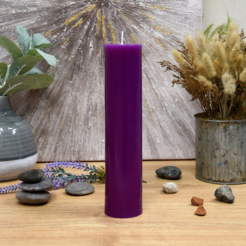 Bougie pilier sans parfum Oliva, 1, H 3 po x l 2 po x P 2 po, Mauve