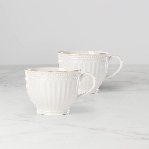 Lenox French Perle Groove Latte Mug, White