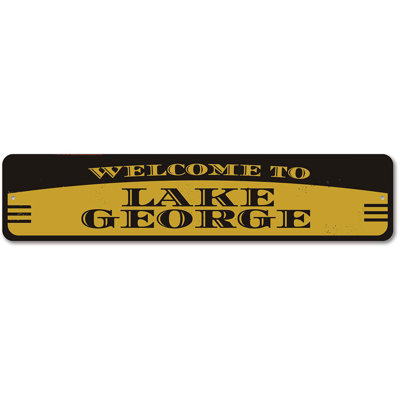 Plaque en métal «Lake Welcome»