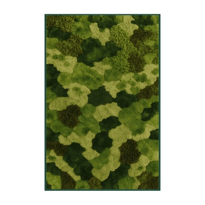 Machine Washable Nature Green Area Rug