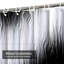 Rideau de douche en fourrure à chevrons noir et blanc avec 12 crochets-2086307508