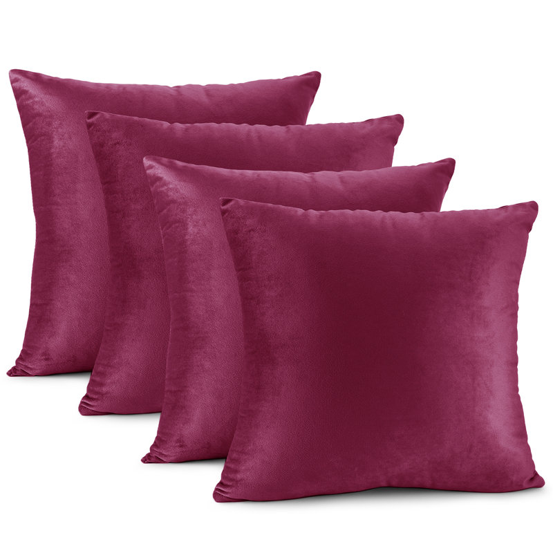 Velvet Reversible Pillow Cover, 20"H x 20"W, Magenta