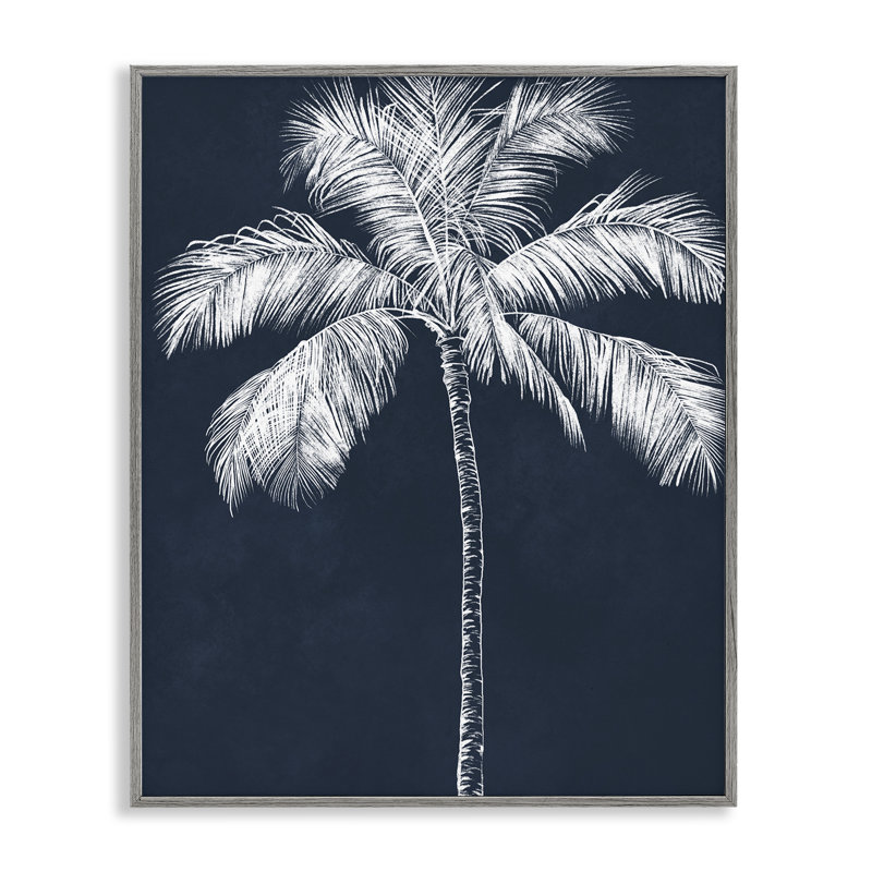 «Blue Palm Tree», estampe numérique, design par Leah Noel Art, H 14 po x l 11 po, Estampe numérique Farmhouse