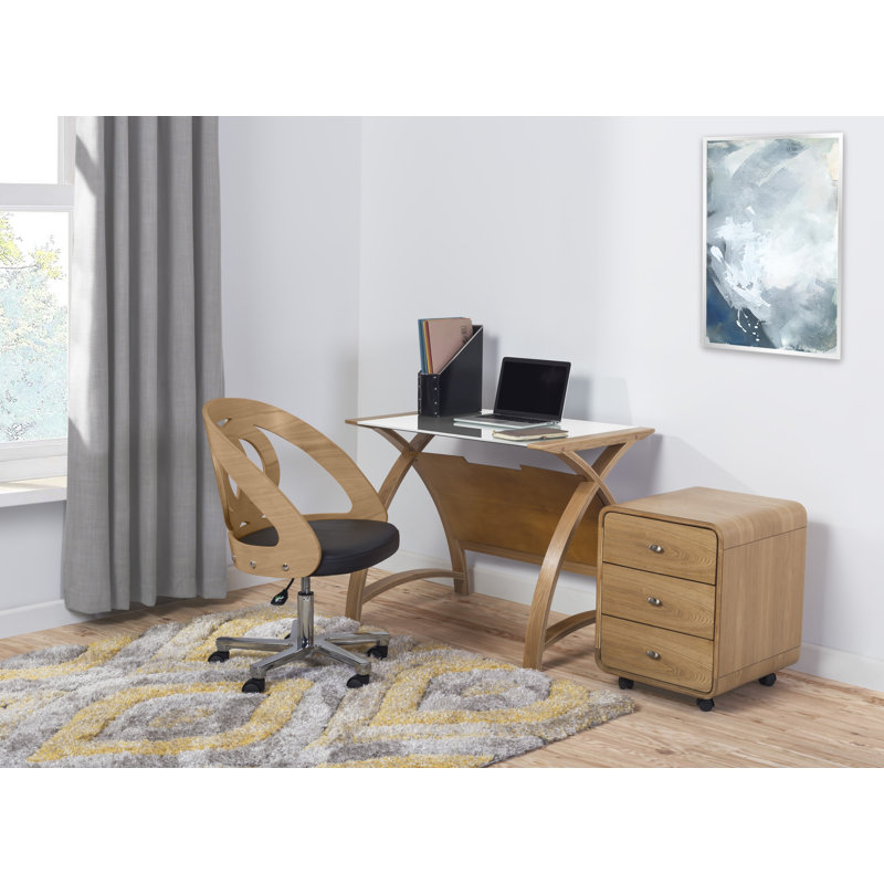Sunterra 44cm Wide 3 -Drawer Mobile File Cabinet, Oak