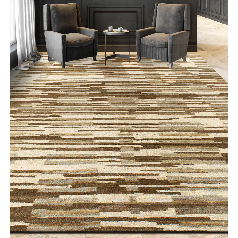 Handmade Wool Area Rug, Rectangle 10' x 14'