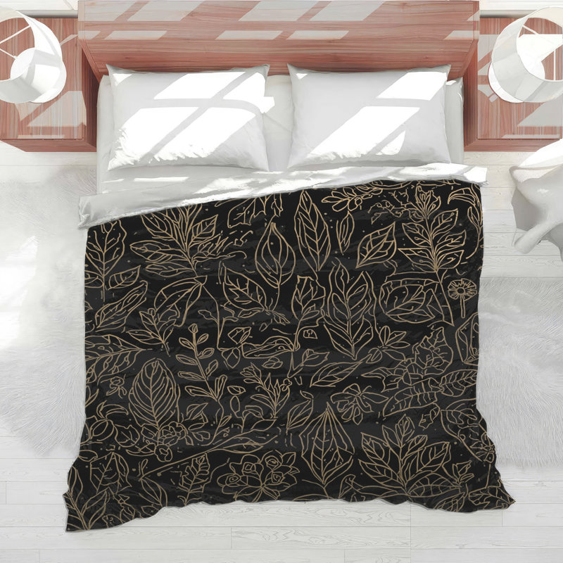 Gold Leaf Botanical Comforter, King