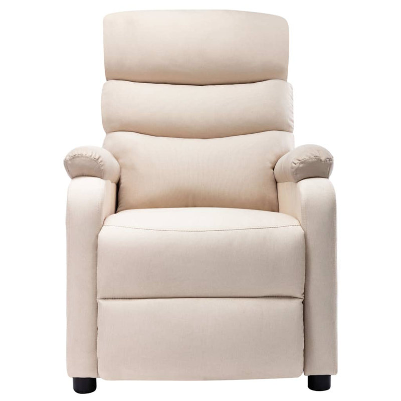 Upholstered Massage Chair, Cream 100% Polyester