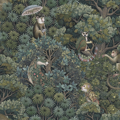 Graham & Brown Treetop Troop Emerald Wallpaper