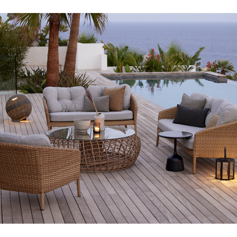 Ocean Large 2-Seater Sofa Cushion Set, Light Brown