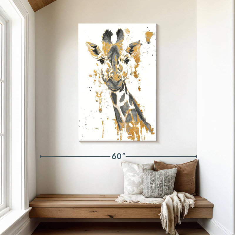 Girafe dorée Brampt, H 45 po x l 30 po