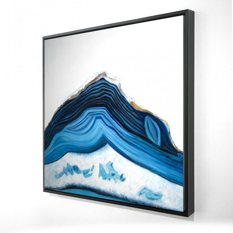 Blue Geode Profile Canvas - Modern Bedroom Wall Art Decor