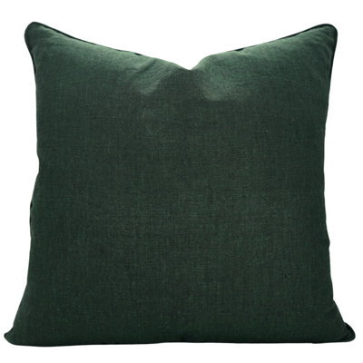 Fabdivine Decorative Solid Throw Pillow Cover – Cozy & Chic, Dark Green