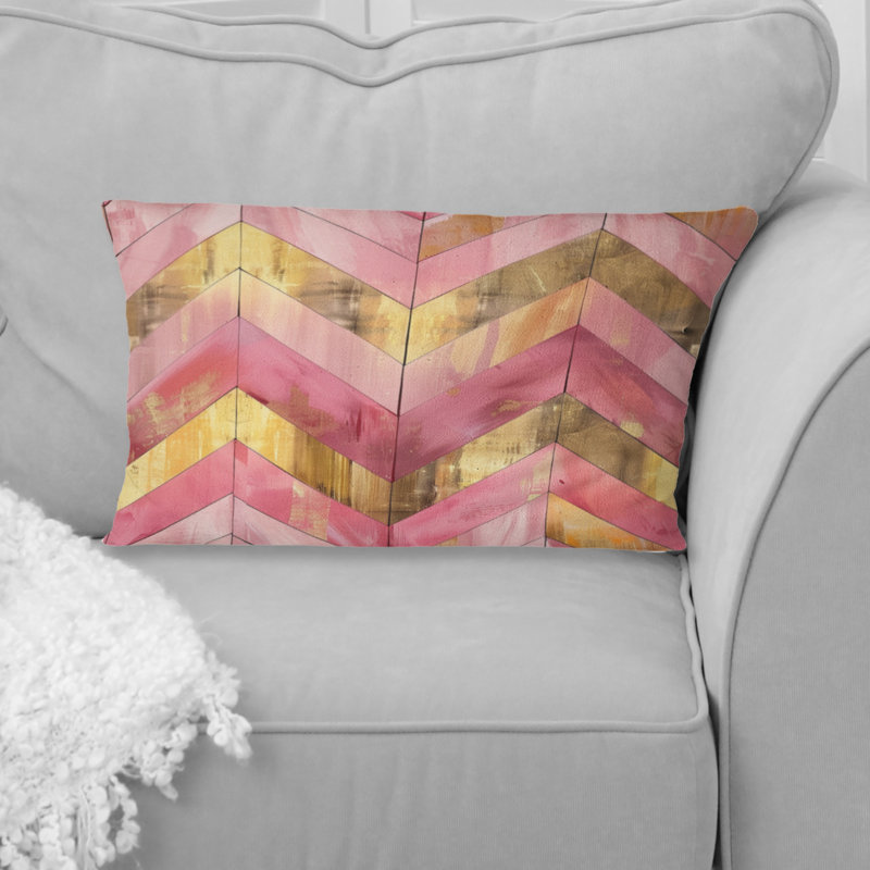 Coussin à chevrons Mid-Century