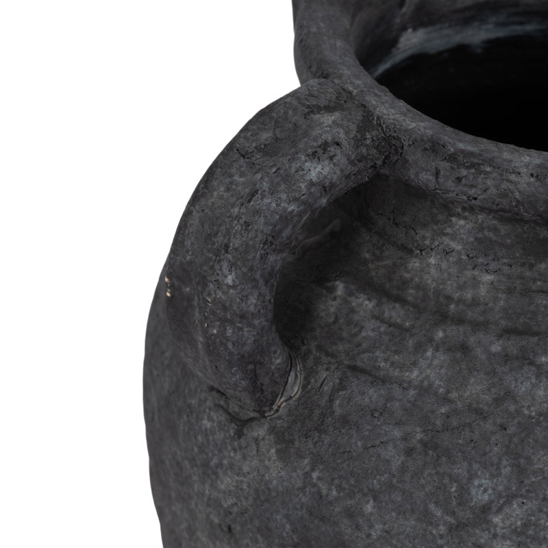 Vase de table en terre cuite rustique avec poignée pour décoration intérieure - vase de style pot de fleurs pour le salon, le bureau et l'entrée