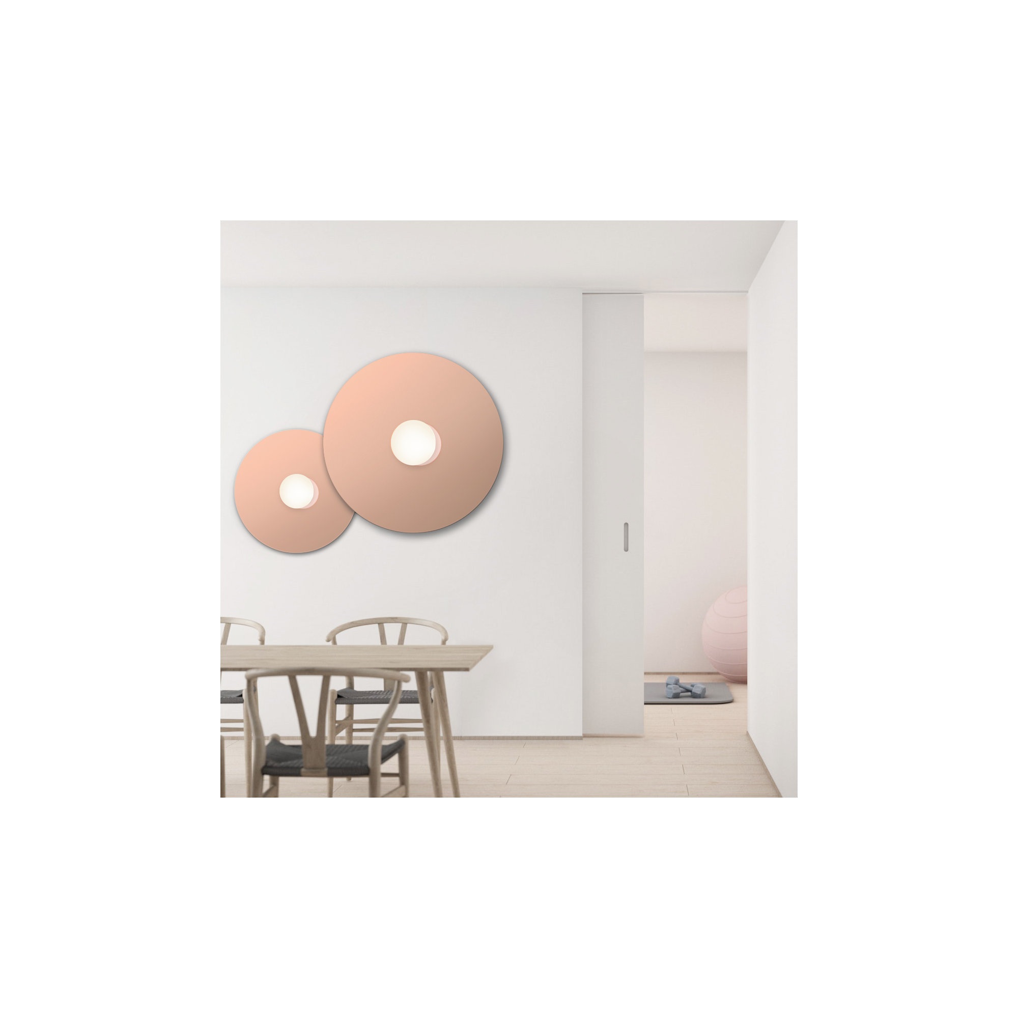 Bola Flush Disc, 7.2" H x 22" W x 22" D, Rose Gold