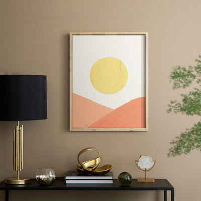 Simple Boho Sun II Framed Print - Solid Wood