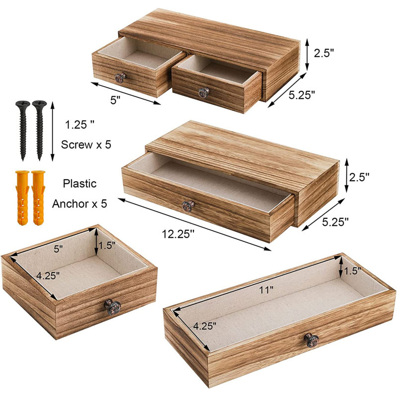 Daegal 2 Piece Wood Floating Shelf
