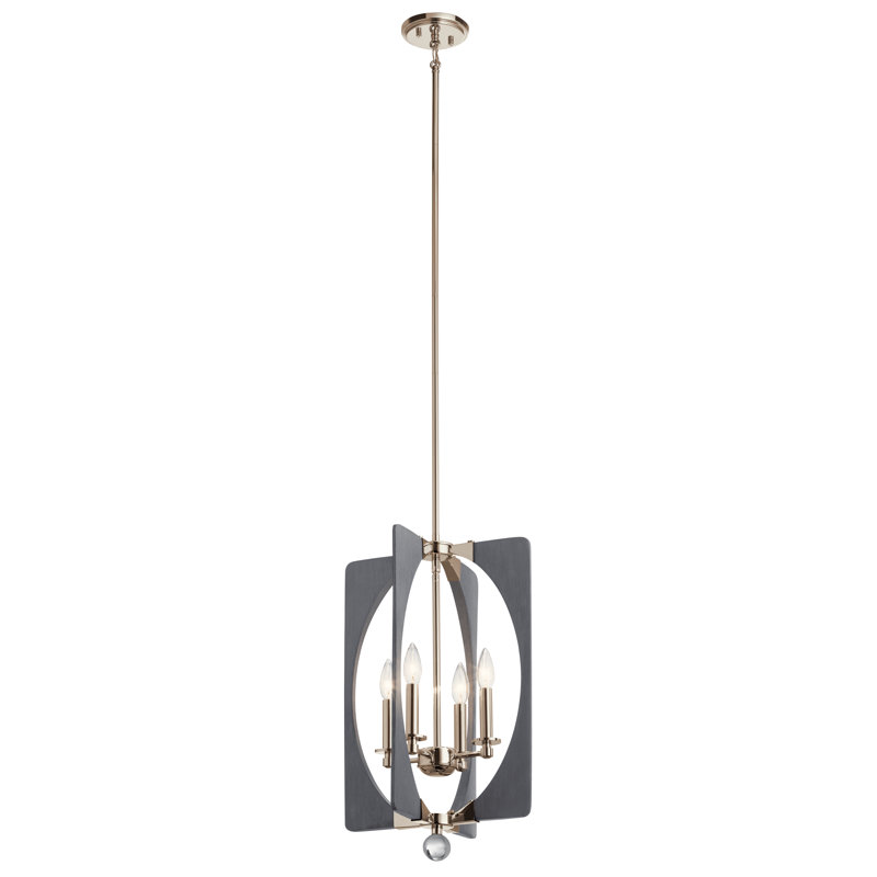  Lustre rectangulaire / carré 4 lumières façon bougie