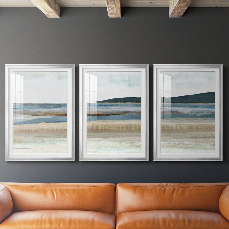 Saltwater Bay I - Impression personnalisée de qualité supérieure avec passe-partout - 3 pièces, H 27 po x l 39 po