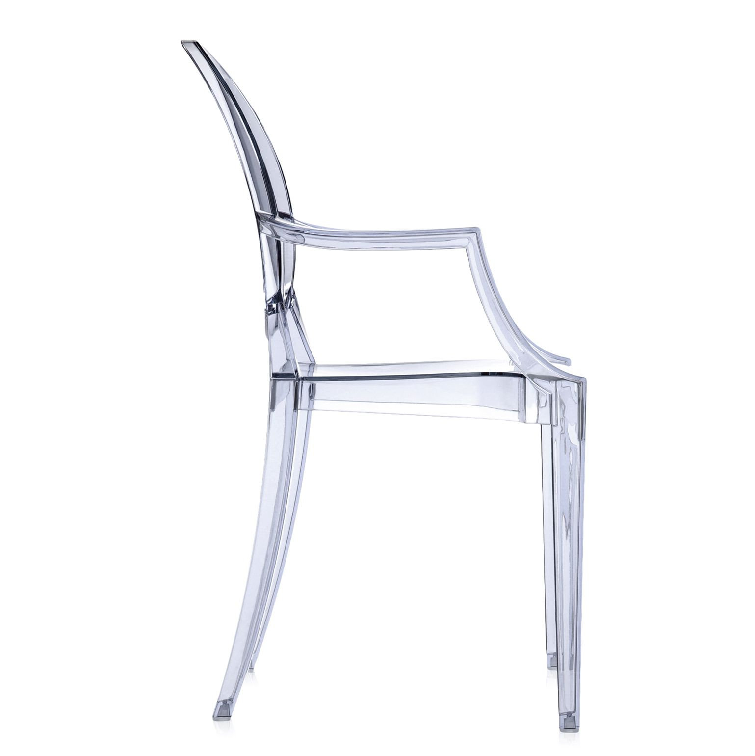 Louis Ghost Premium All-Weather Wicker Outdoor Stacking Dining Armchair, Light Blue
