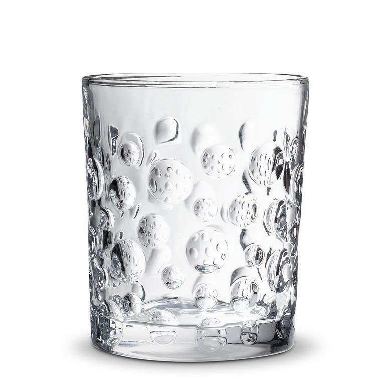 Wide Tumbler With Bubbles Glass