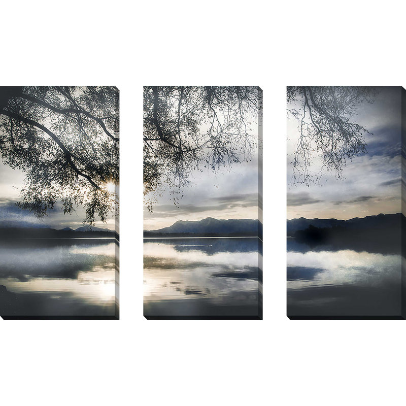«Staffelsee Lake», reproduction sur toile 3 pièces, H 24 po x l 36 po x P 1 po