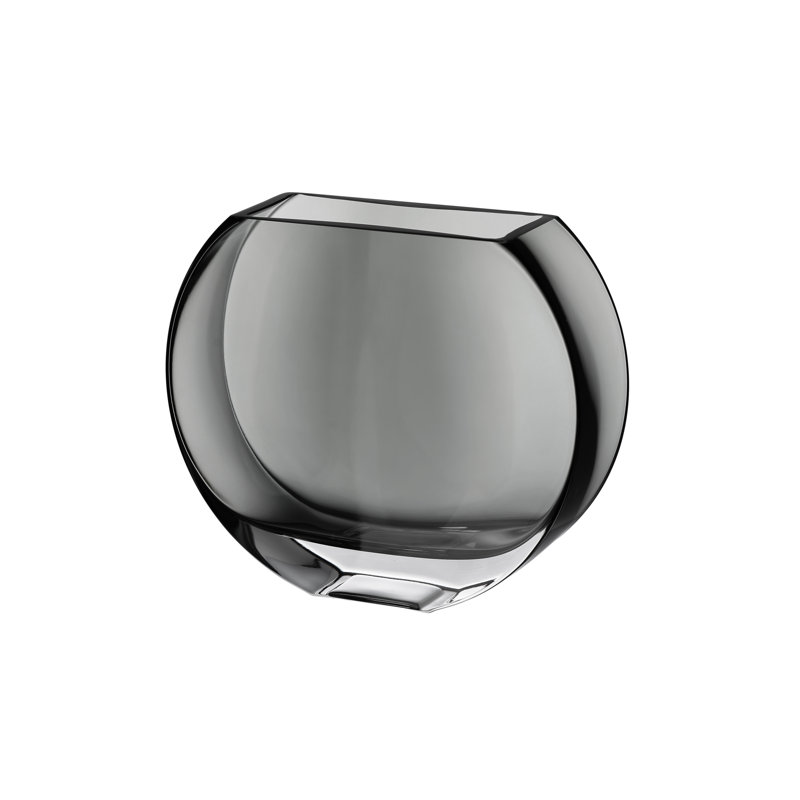 Verre - vase - gris - H 9 po - sphère - par Barski