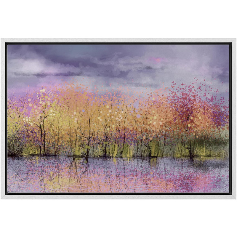 «Abstract Forest Reflection» sur «Abstract Forest», H 16 po x l 24 po, Cadre blanc
