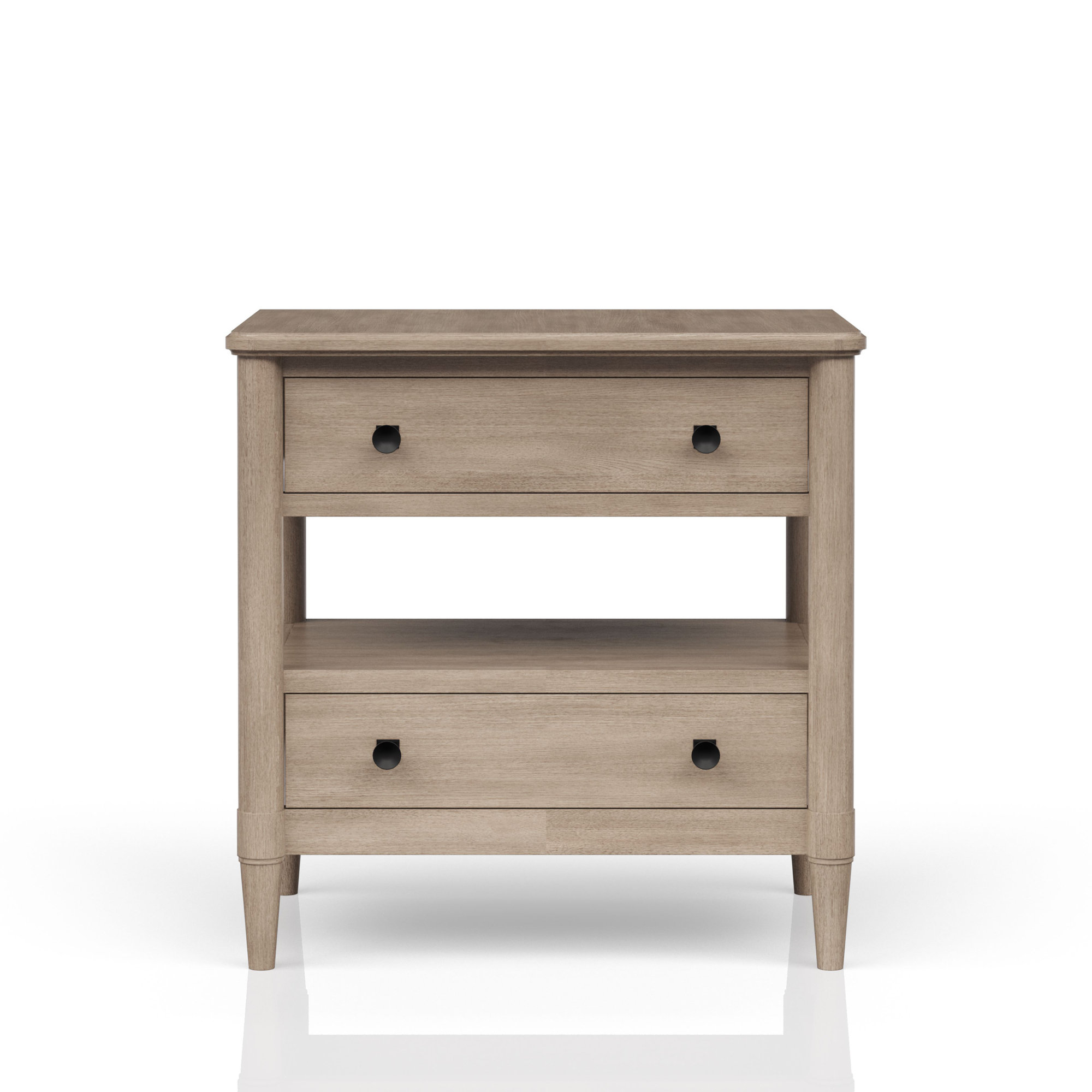 Dana Heights 2-Drawer Nightstand, Beige